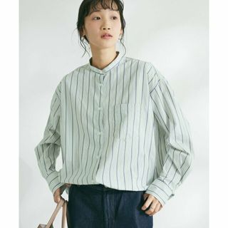 クラフトスタンダードブティック(CRAFT STANDARD BOUTIQUE)の【ストライプグリーン】【追加6】バンドカラーシャツ/24SS(シャツ/ブラウス(長袖/七分))