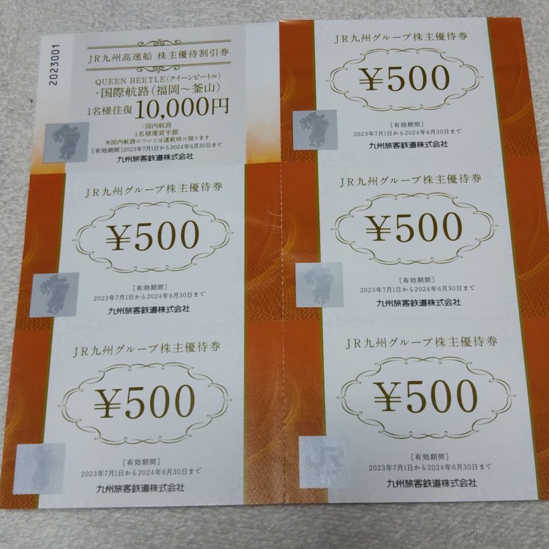 JR九州グループ株主優待券 5枚2500円分 2024年6月30日までの通販 by せ