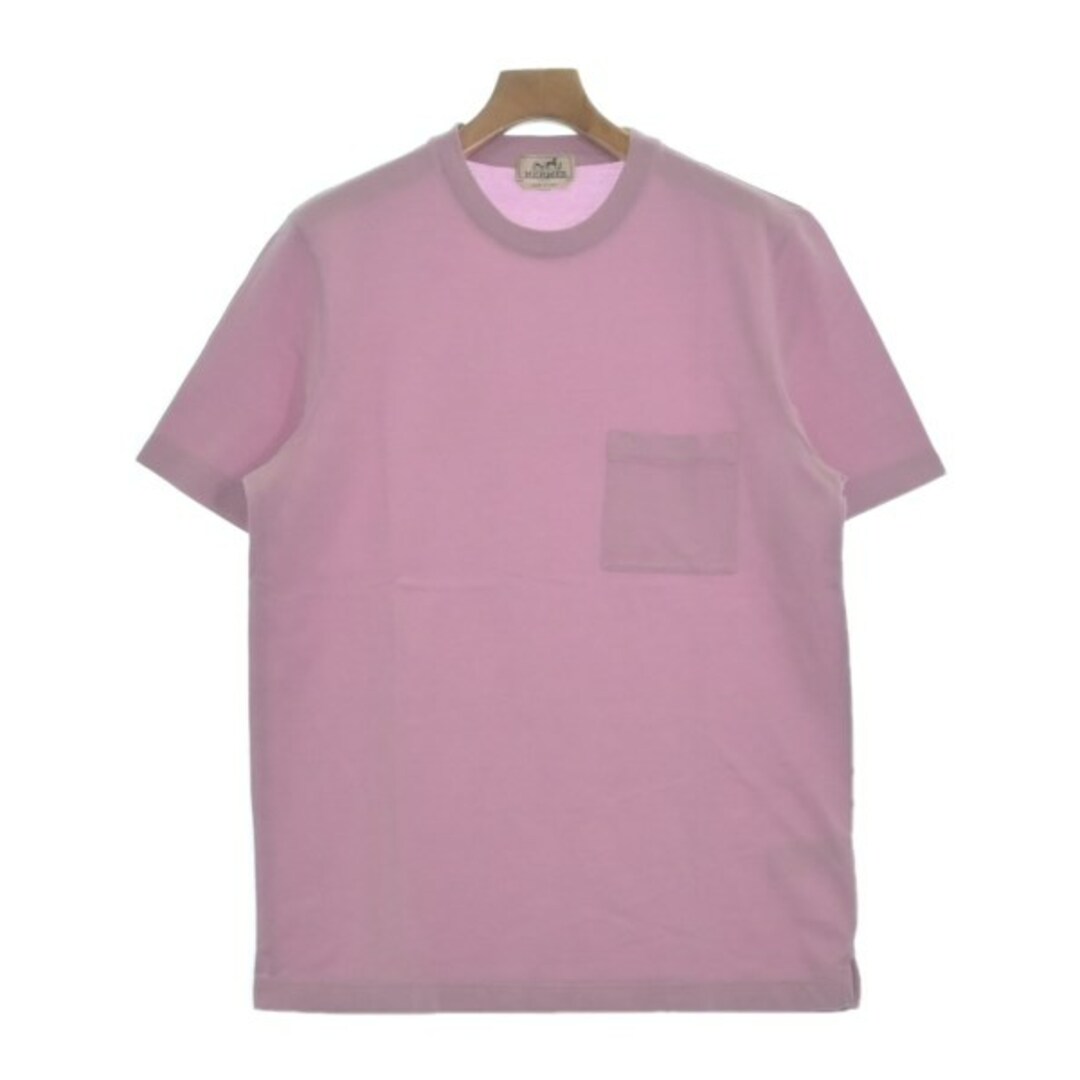 HERMES エルメス Tシャツ・カットソー L ピンクあり外ポケット1透け感