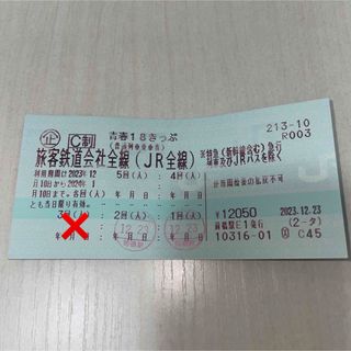 ジェイアール(JR)の青春18きっぷ　2回分(鉄道乗車券)