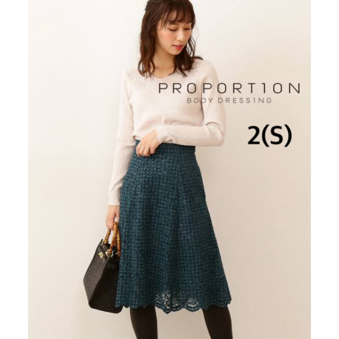 PROPORTION BODY DRESSING(プロポーションボディドレッシング)のプロポーションボディドレッシング チェックフロッキーレースフレアスカートⅡ レディースのスカート(ひざ丈スカート)の商品写真