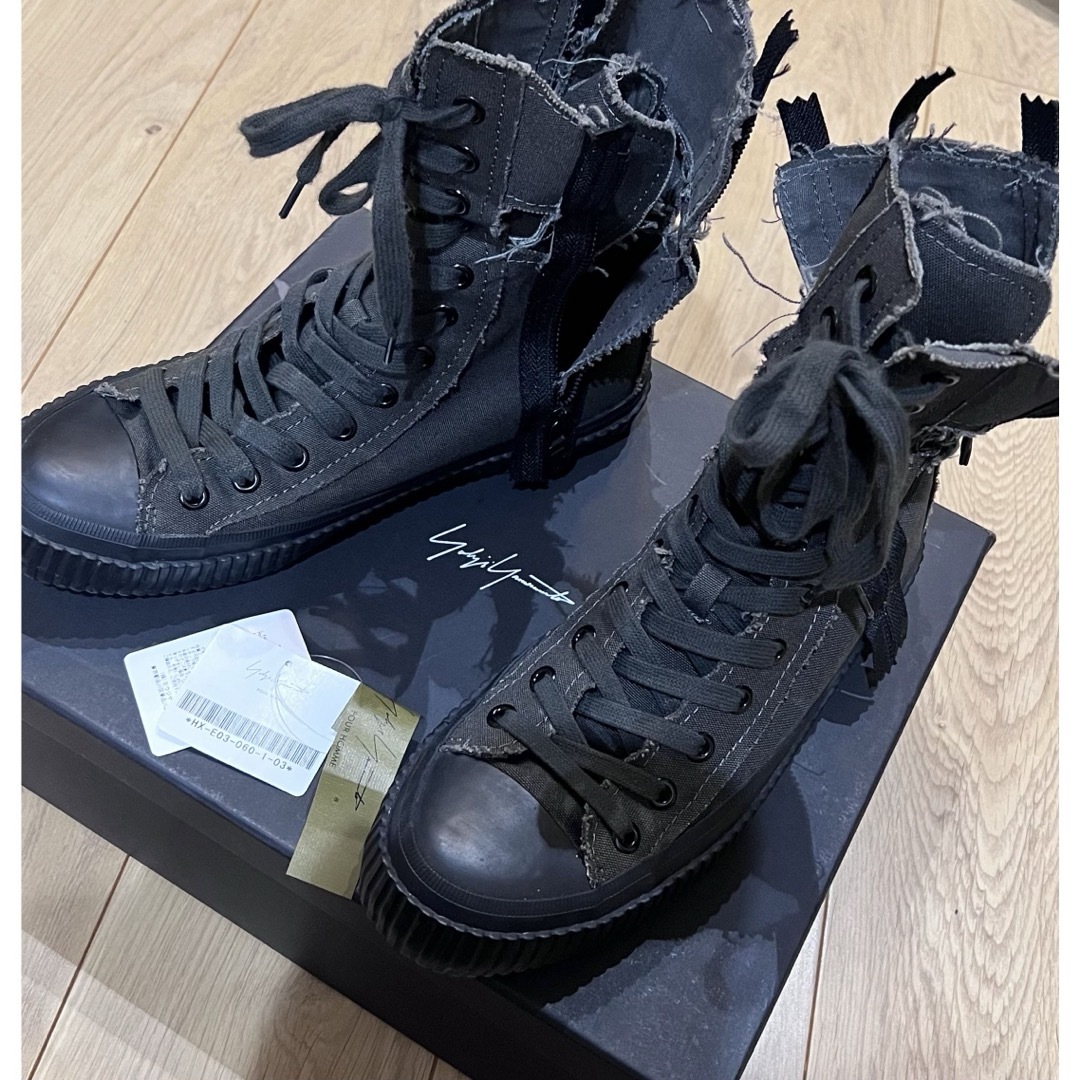 Yohji Yamamoto ダメージ レースアップブーツスニーカー