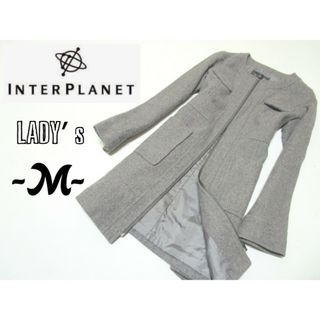 インタープラネット(INTERPLANET)のレディースM◇INTERPLANET◇ノーカラーコート gray(ロングコート)