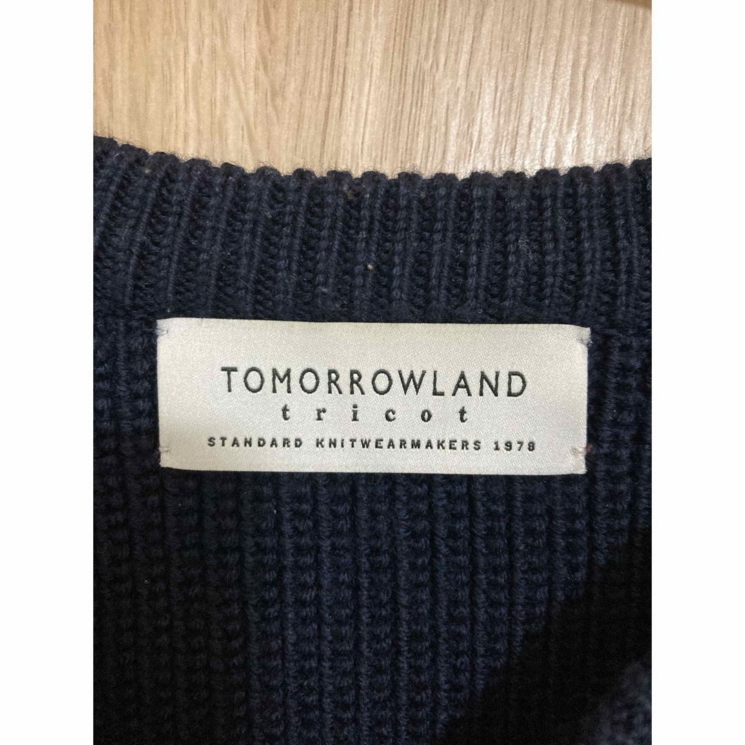 TOMORROWLAND(トゥモローランド)のTOMORROWLAND TRICOT ウールニット XL ネイビー メンズのトップス(ニット/セーター)の商品写真