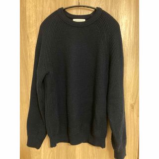 トゥモローランド(TOMORROWLAND)のTOMORROWLAND TRICOT ウールニット XL ネイビー(ニット/セーター)