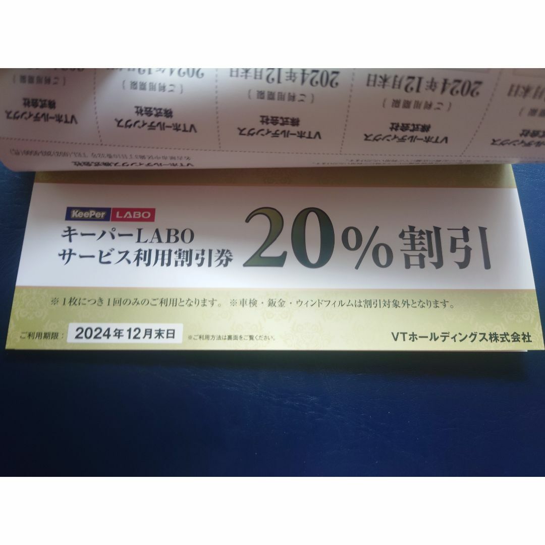 VTホールディングス キーパーラボ20%割引券付 2024/12/31迄 1冊 チケットの優待券/割引券(その他)の商品写真