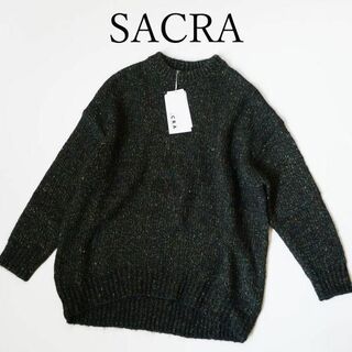 サクラ(SACRA)のサクラ SACRA ニット オリーブ クルーネック 長袖 セーター ニット(ニット/セーター)