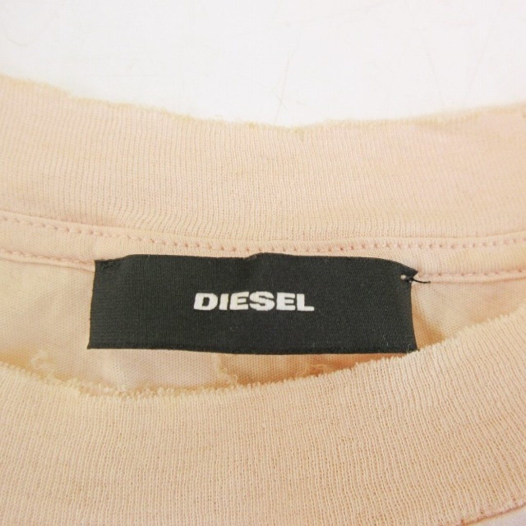 DIESEL(ディーゼル)のディーゼル チュニック カットソー シルク 切替 カットオフ加工 ピンク XS レディースのトップス(カットソー(半袖/袖なし))の商品写真