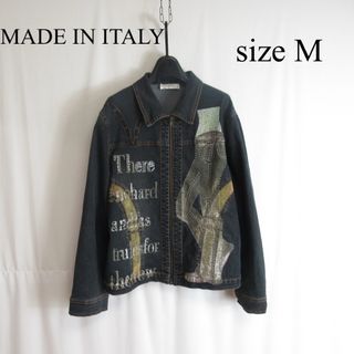 ART VINTAGE - MADE IN ITALY ジップアップ デニム トラッカージャケット ブルゾン