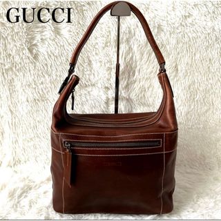 グッチ(Gucci)のGUCCI グッチ　ショルダーバッグ　ワンハンドショルダーバック　レザー　茶色(ショルダーバッグ)