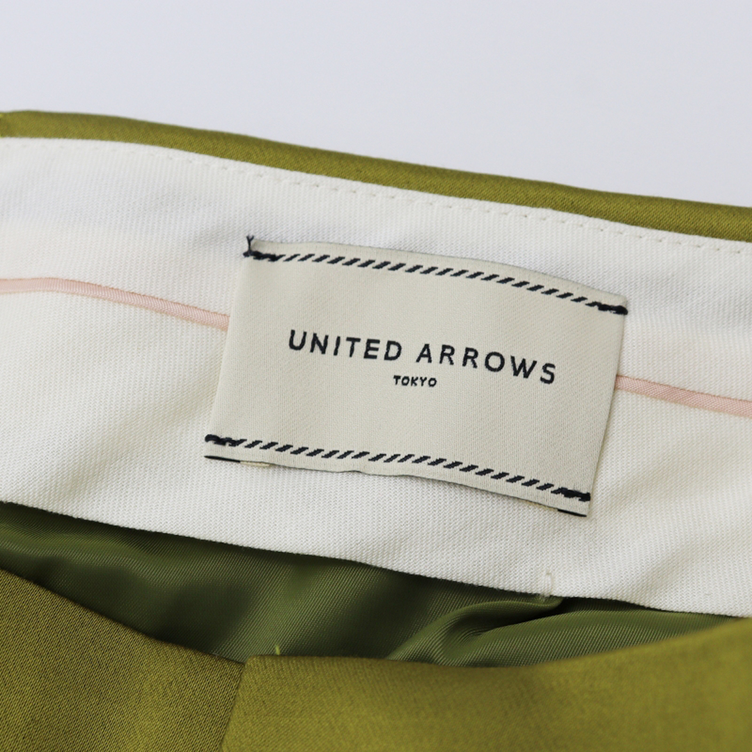 UNITED ARROWS(ユナイテッドアローズ)の美品 ユナイテッドアローズ ウール混 センタープレスパンツ 38/グリーン ボトムス【2400013649612】 レディースのパンツ(カジュアルパンツ)の商品写真