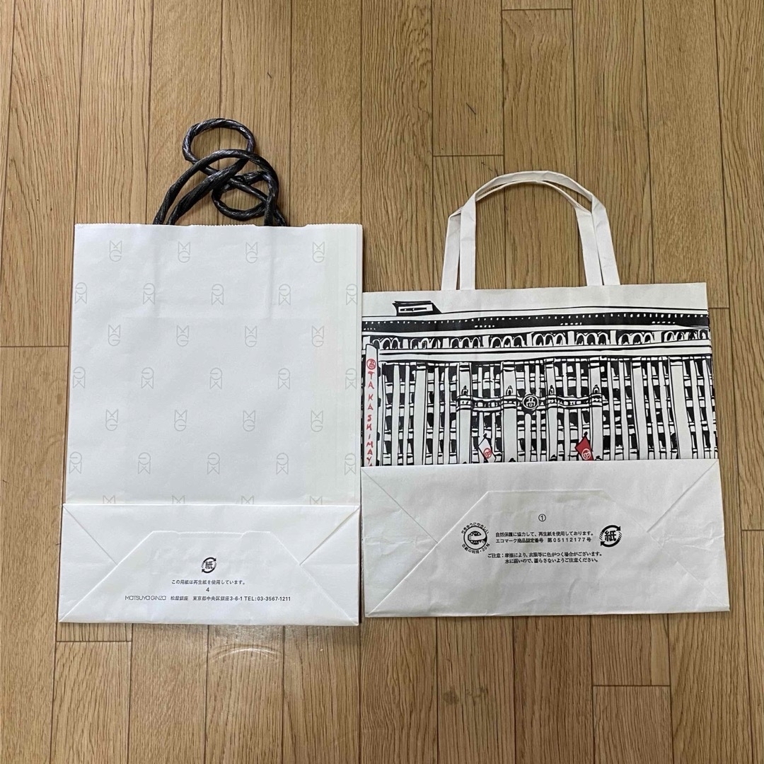 髙島屋(タカシマヤ)の【美品】日本橋高島屋 松屋銀座 紙袋 レディースのバッグ(ショップ袋)の商品写真