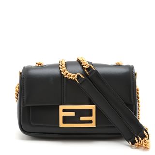 フェンディ(FENDI)のフェンディ パン ミニバケット レザー  ブラック レディース ショルダー(ショルダーバッグ)