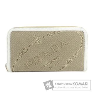 プラダ(PRADA)のPRADA ラウンドファスナー ロゴ 長財布（小銭入れあり） キャンバス レディース(財布)