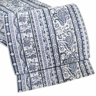特選 袋帯 未使用 正絹 カジュアル 仕立て上がり 全通 花模様 ペイズリー模様 白鼠色 藍色 きもの北條 A968-13(帯)