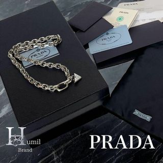 プラダ(PRADA)の【美品⭐︎付属品完備】プラダ　チェーンジュエリー　ネックレス　トライアングル　三(ネックレス)