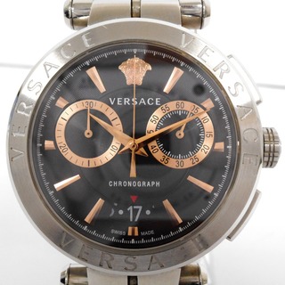 ヴェルサーチ(VERSACE)のヴェルサーチ メンズ腕時計 クォーツ アイオン クロノグラフ VE1D 黒系 ID334111 中古(腕時計(アナログ))