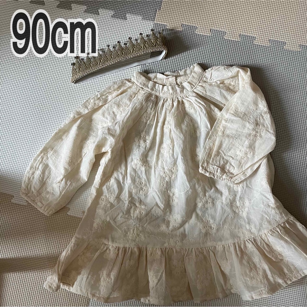 90cmワンピース　バースデーフォト　バースデードレス　女の子ドレス　 キッズ/ベビー/マタニティのキッズ服女の子用(90cm~)(ワンピース)の商品写真