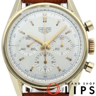 タグホイヤー(TAG Heuer)のタグ・ホイヤー カレラ クロノグラフ 1964年復刻モデル OH済 Carrera Chronograph CS3140 K18YG/革 メンズ時計 シルバー OH・仕上げ済 美品 【中古】(その他)