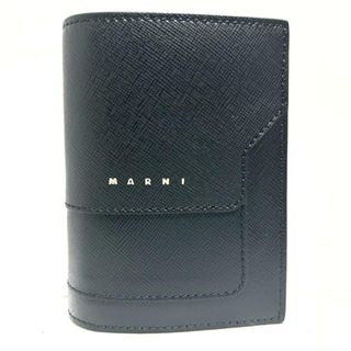 マルニ(Marni)のマルニ 2つ折り財布美品  - 黒 レザー(財布)