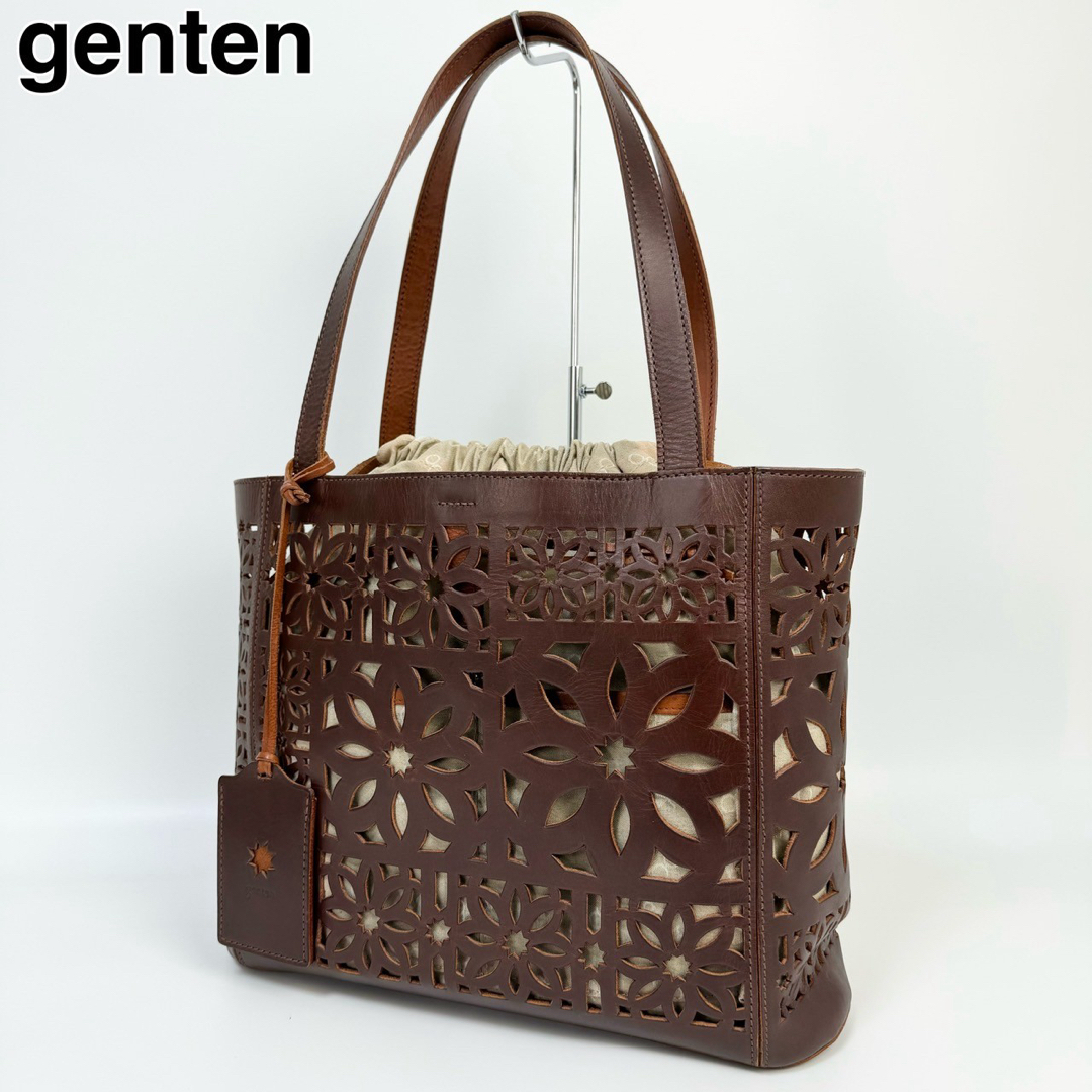 23L11 genten ゲンテン トートバッグ カットワークカットワーク