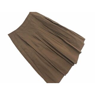 イネド(INED)のINED イネド Aライン 台形 スカート size7/茶 ■■ レディース(ひざ丈スカート)