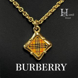 バーバリー(BURBERRY)の【美品】バーバリー　ネックレス　ノバチェック　ゴールド　アクセサリー(ネックレス)