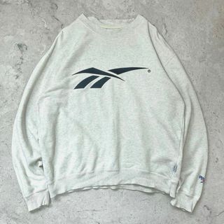 リーボック(Reebok)の【90s リーボック】サイズL刺繍ビッグロゴ スウェットトレーナー 霜降りグレー(スウェット)