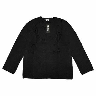 ブラックコムデギャルソン(BLACK COMME des GARCONS)のZ) 未使用 23AW ブラックコムデギャルソン ダメージ加工 リブなし ニット(ニット/セーター)