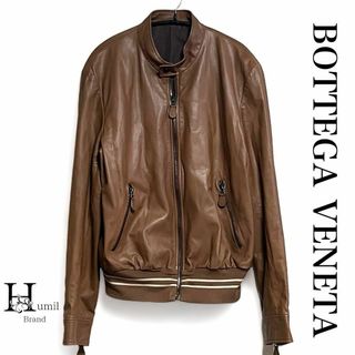 ボッテガヴェネタ(Bottega Veneta)の【美品】ボッテガヴェネタ　ライダース　レザージャケット　ブルゾン　スタジャン(レザージャケット)