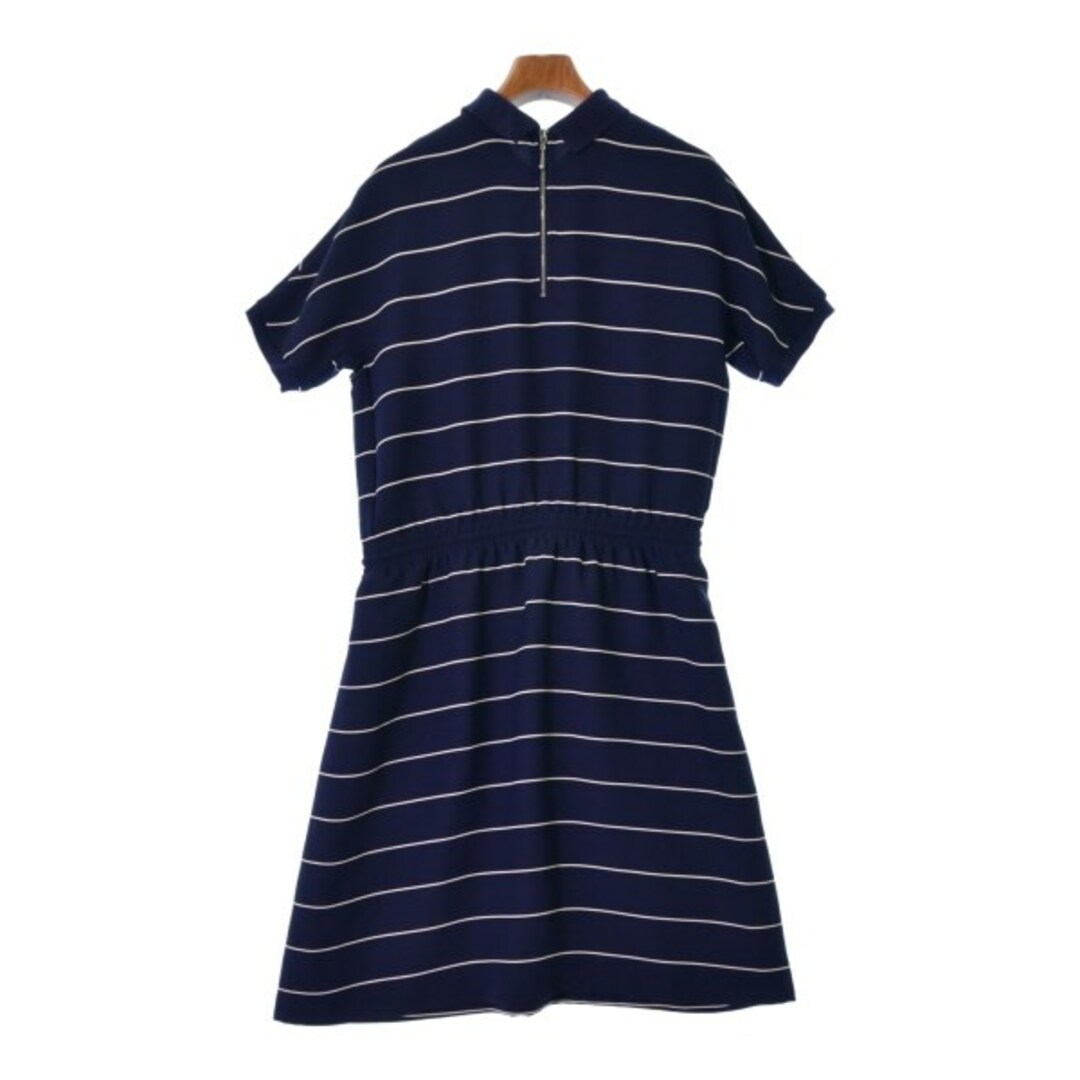 LACOSTE(ラコステ)のLACOSTE ラコステ ワンピース 36(XS位) 紺x白(ボーダー) 【古着】【中古】 レディースのワンピース(ひざ丈ワンピース)の商品写真