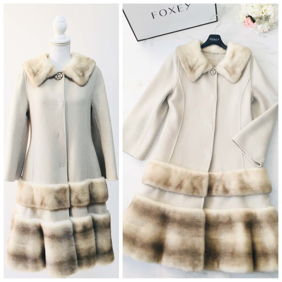 FOXEY(フォクシー)の美品　定価200万円　FOXEY フォクシー  カシミヤ   ミンク　コート レディースのジャケット/アウター(毛皮/ファーコート)の商品写真