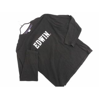 エドウィン(EDWIN)のEDWIN エドウィン ロゴ プリント カットソー sizeL/黒 ◇■ メンズ(Tシャツ/カットソー(七分/長袖))