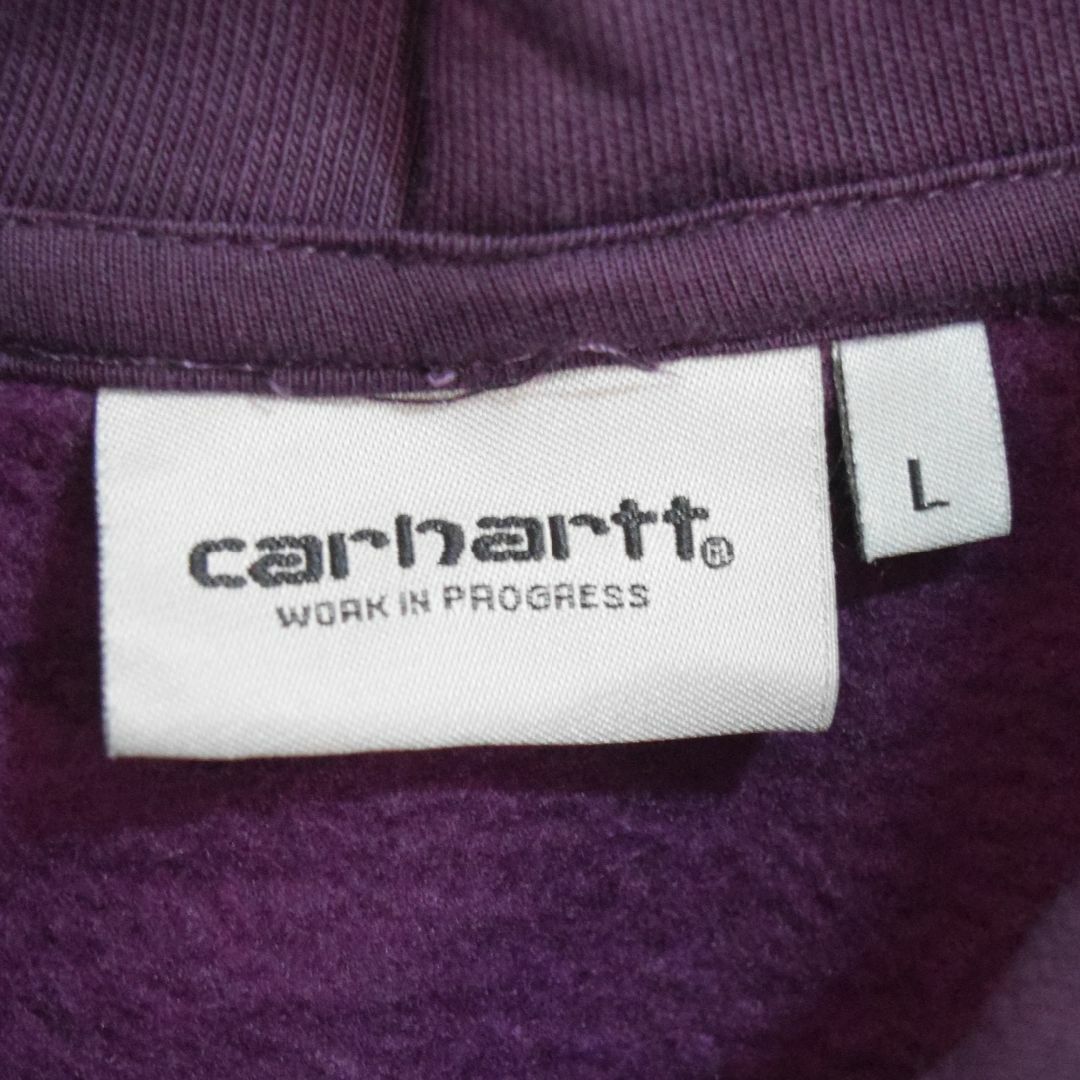 carhartt(カーハート)の《カーハート》美品　刺繍ビッグロゴ　パープル　裏起毛　L　パーカー メンズのトップス(パーカー)の商品写真