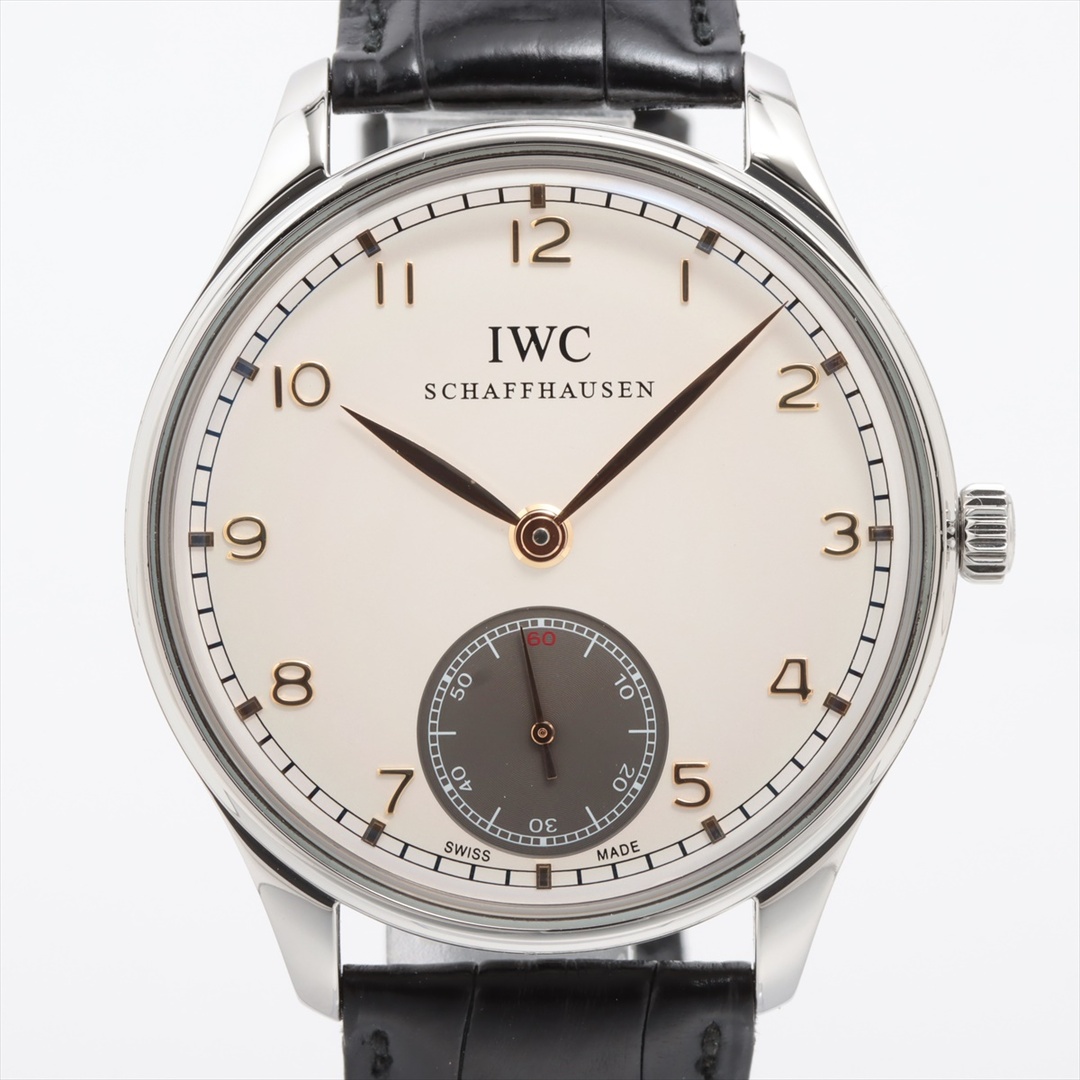 IWC ポルトギーゼ ハンドワインド SS×革   メンズ 腕時計44腕周り