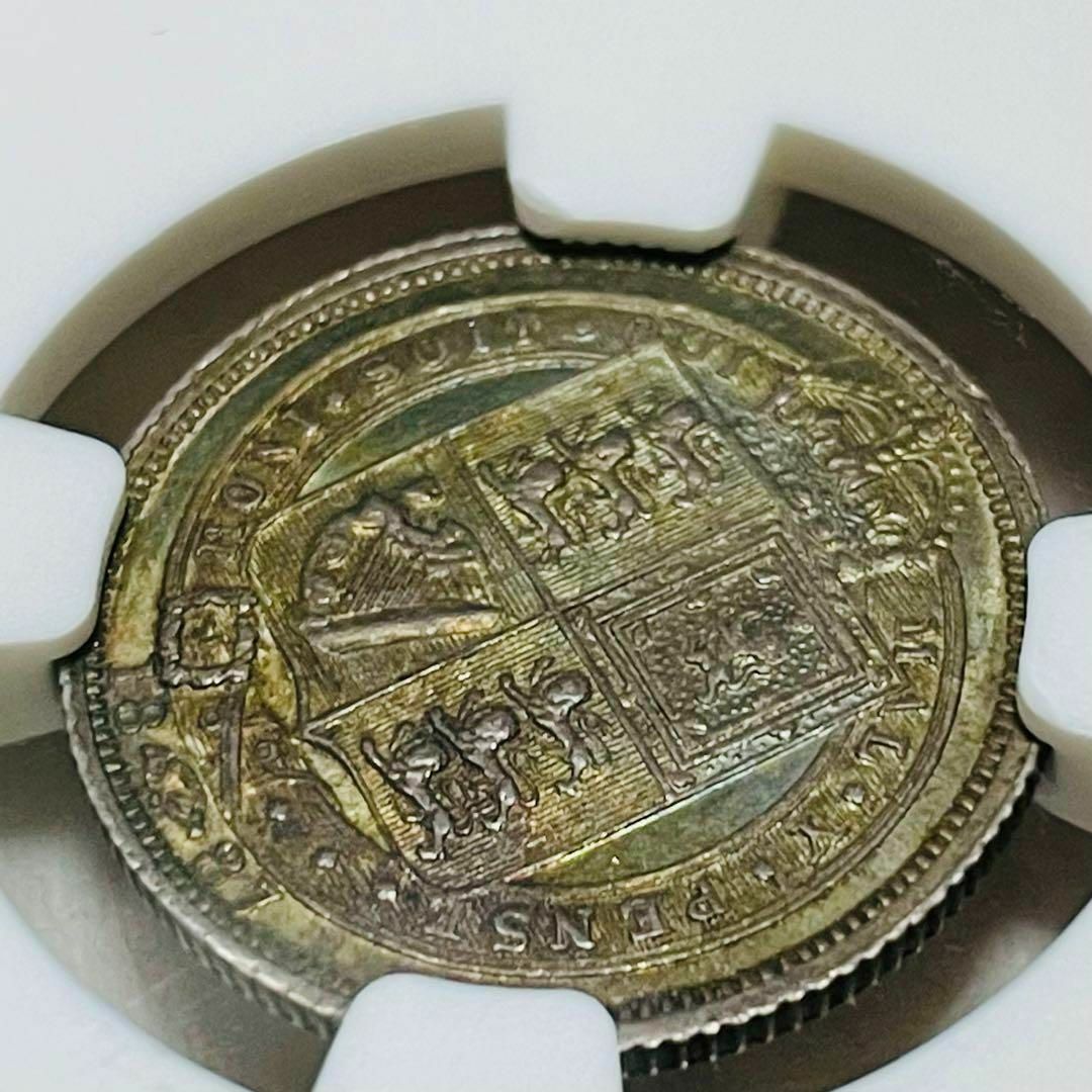 幸せの６ペンス銀貨 イギリス ヴィクトリア1887 MS62 ジュビリーヘッドMS62コイン直径