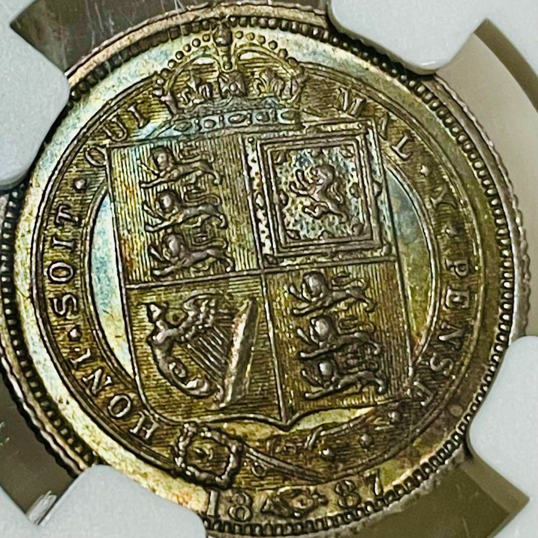幸せの６ペンス銀貨 イギリス ヴィクトリア1887 MS62 ジュビリーヘッドMS62コイン直径