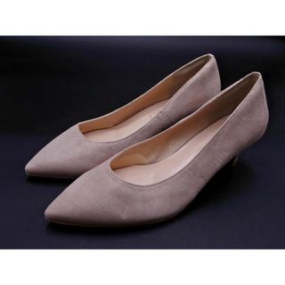 アバハウス(ABAHOUSE)の美品 PICHE ABAHOUSE ピシェ アバハウス スウェード調 ポインテッドトゥ ミドルヒール パンプス size39（24.5cm）/グレージュ ■■ レディース(ハイヒール/パンプス)