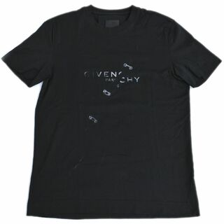 ジバンシィ(GIVENCHY)の本物 ジバンシィ GIVENCHY ロゴ Tシャツ トップス L コットン ブラック メンズ 衣類 洋服 中古(Tシャツ/カットソー(半袖/袖なし))