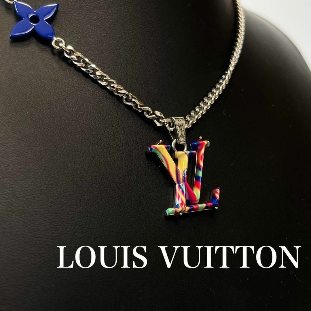 シルバーマルチ付属品【極美品☆付属品完備】ヴィトン　コリエ・LV サイケデリック　ネックレス