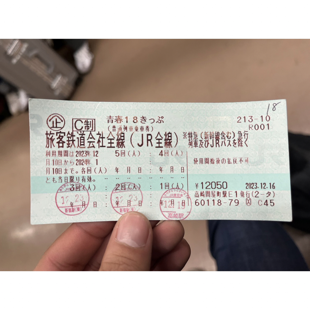 乗車券/交通券青春18きっぷ　2回分　返却不要