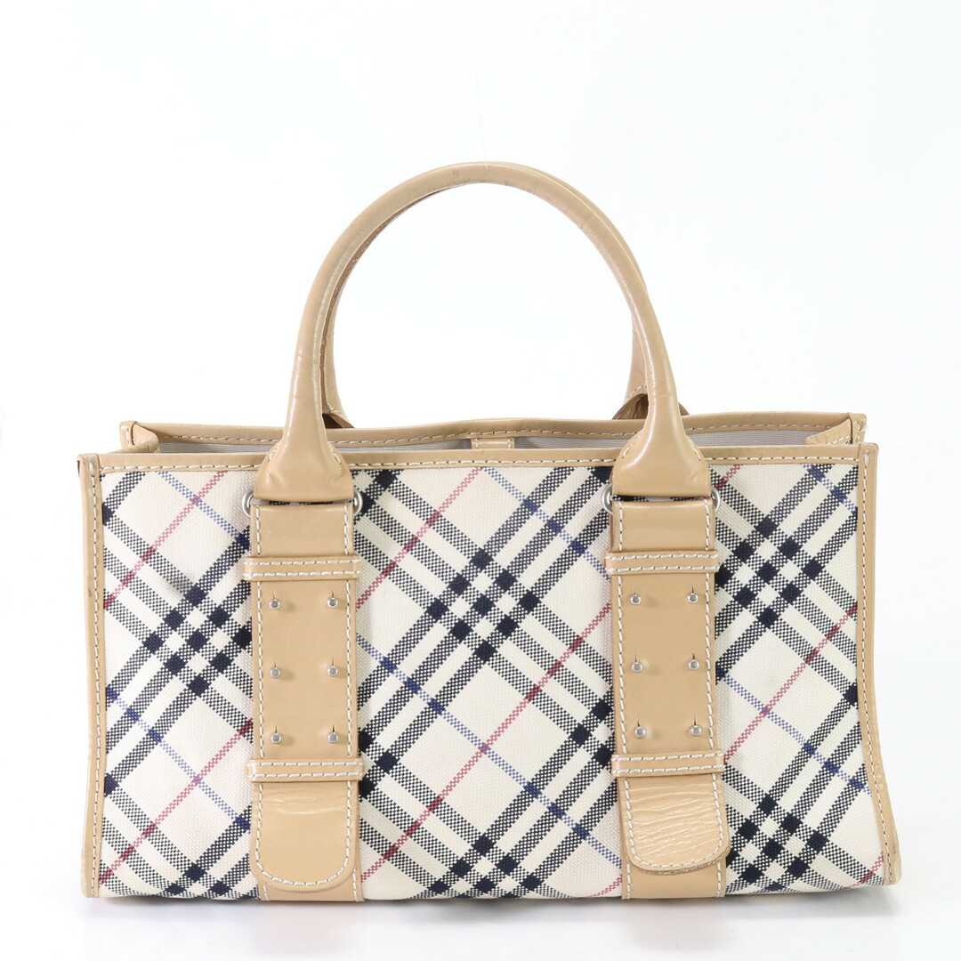 BURBERRY(バーバリー)のバーバリー ノバ チェック レザー キャンバス ハンドバッグ トート トップハンドル 本革 人気 定番 レディース EEM H16-10 レディースのバッグ(ハンドバッグ)の商品写真