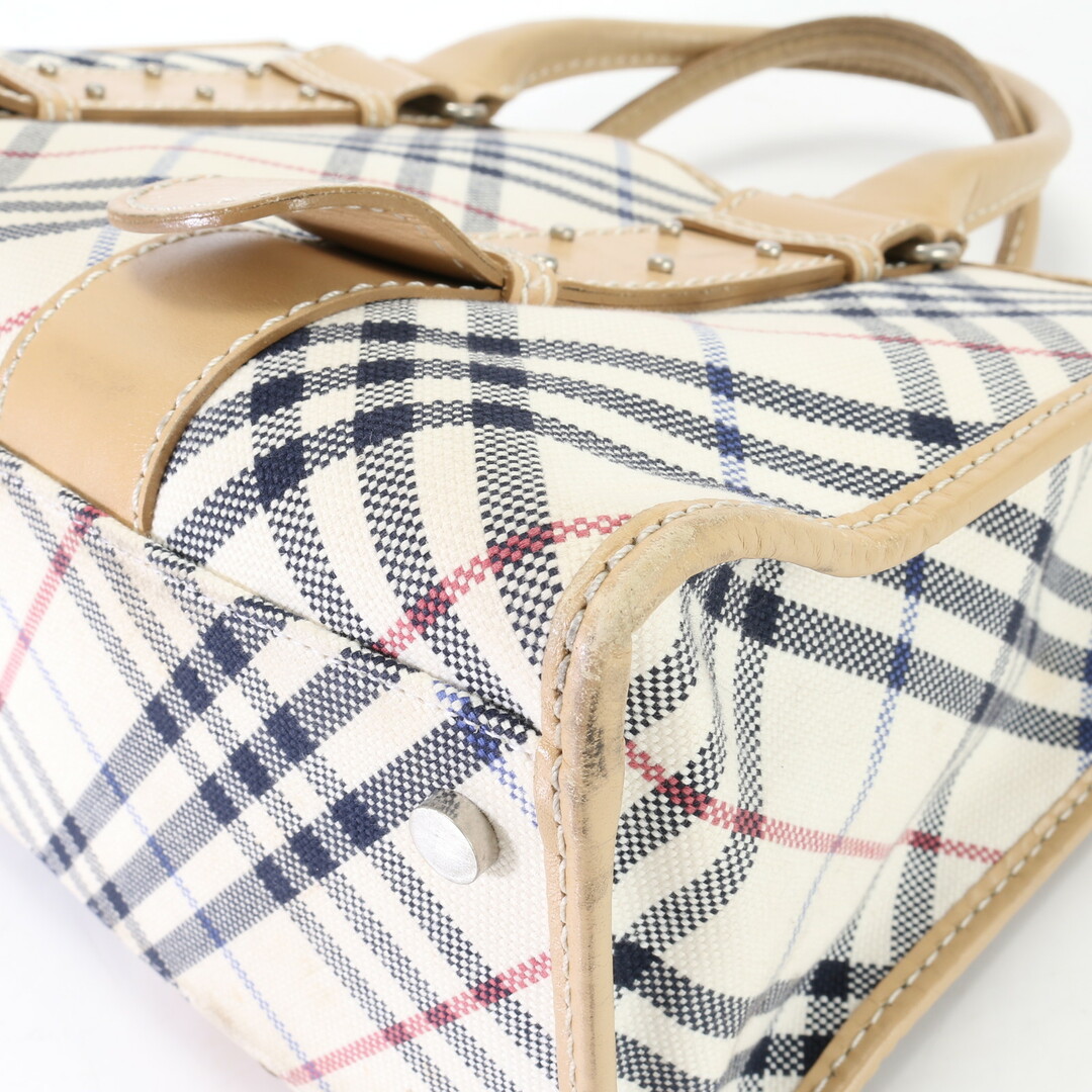 BURBERRY(バーバリー)のバーバリー ノバ チェック レザー キャンバス ハンドバッグ トート トップハンドル 本革 人気 定番 レディース EEM H16-10 レディースのバッグ(ハンドバッグ)の商品写真