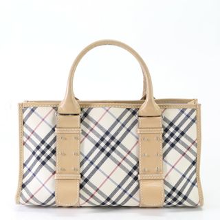 バーバリー(BURBERRY)のバーバリー ノバ チェック レザー キャンバス ハンドバッグ トート トップハンドル 本革 人気 定番 レディース EEM H16-10(ハンドバッグ)