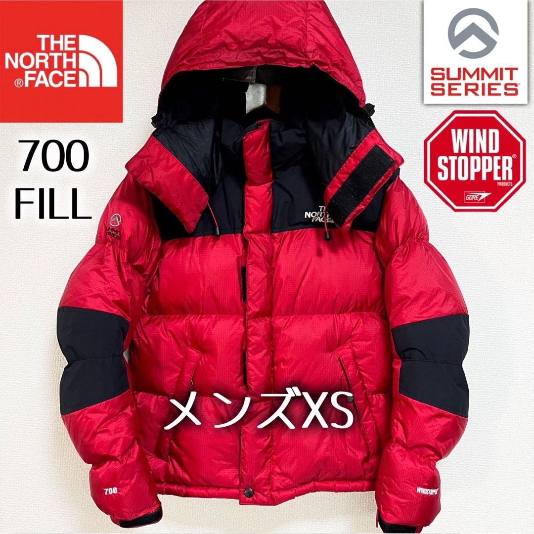 希少 THE NORTH FACE ザノースフェイス ダウン 赤 L 700平置き実寸着画