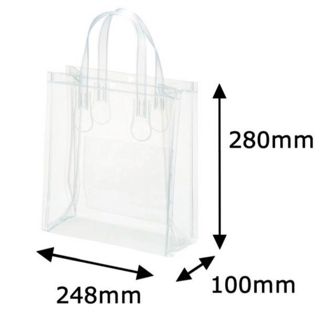ASKUL(アスクル)の★アスクル・ロハコ限定 透明トートバッグ ビニールバッグ B5ワイドポケット付き レディースのバッグ(トートバッグ)の商品写真