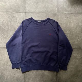 ラルフローレン(Ralph Lauren)の90s ラルフローレン ラグランスウェット ネイビー XL(スウェット)