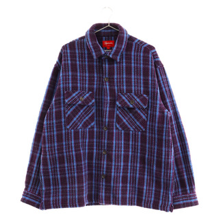 シュプリーム(Supreme)のSUPREME シュプリーム 22AW Heavy Flannel Shirt ヘビー フランネル チェック シャツジャケット パープル/ブルー(フライトジャケット)