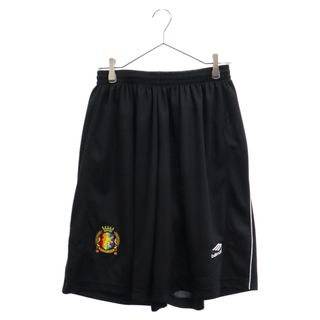 バレンシアガ(Balenciaga)のBALENCIAGA バレンシアガ 23SS BAGGY SHORTS 767862 TPVG2 ロゴ刺繍バギーショートパンツ メッシュハーフパンツ ブラック(ショートパンツ)