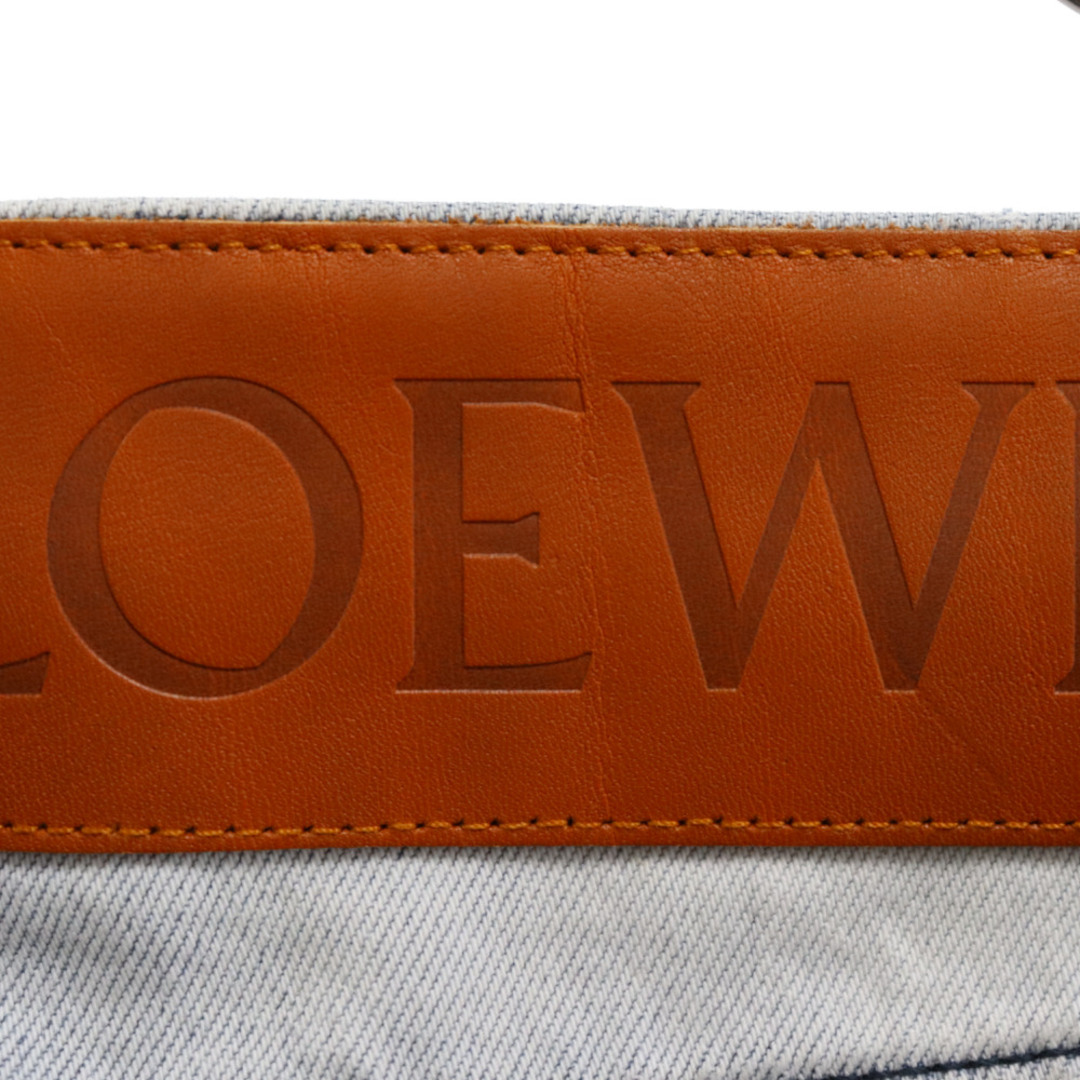 LOEWE ロエベ WITH A LOGO BLUE JEANS ブルーロゴジーンズデニムパンツ インディゴ D2192201IB レディース630センチ裾幅